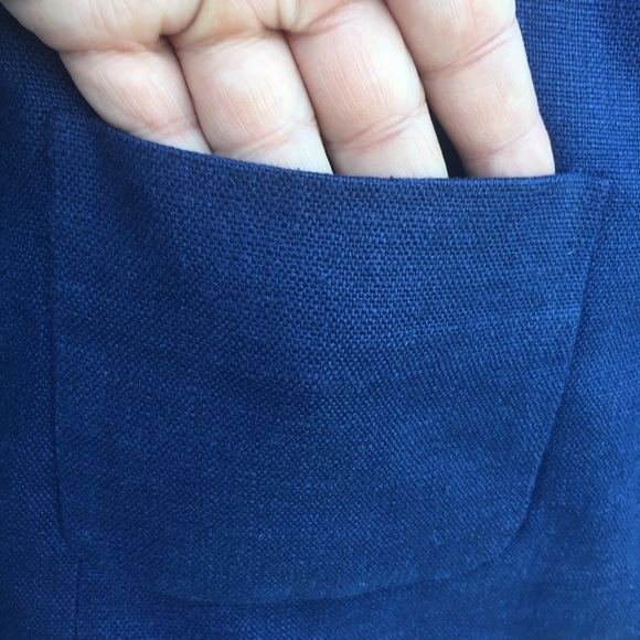 Kate Spade Blue Tami French Linen Blend Blazer with lining - Size 6. - Picture 3 of 17